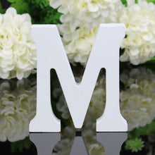 Load image into Gallery viewer, White Wood Letter Alphabet DIY Personalised Name Design Art Crafts Free Standing Xmas Birthday Wedding Party Home Decoration
