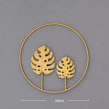 Load image into Gallery viewer, Nordic Style Wall Hanging Decoration Leaf Shape Iron Art Creative Retro Round Wall Shelf Decorative For Bedroom Living Room
