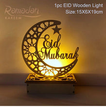 Load image into Gallery viewer, EID Wooden Pendant Eid Mubarak Ramadan Decoration For Home Islamic Muslim Party Decor Kareem Ramadan And Eid Decor Eid AL Adha
