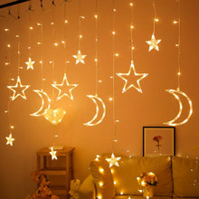 Load image into Gallery viewer, Star Moon Led Curtain Garland String Light Eid Mubarak Ramadan Decoration Islam Muslim Party Decor Eid Al Adha Gift Eid Mubarak
