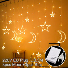 Load image into Gallery viewer, Star Moon Led Curtain Garland String Light Eid Mubarak Ramadan Decoration Islam Muslim Party Decor Eid Al Adha Gift Eid Mubarak
