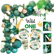 Load image into Gallery viewer, New! Wild One Birthday Party Balloons Jungle Safari Party Forest Decoration Kids First 1st Birthday Safari Jungle Party Supplies
