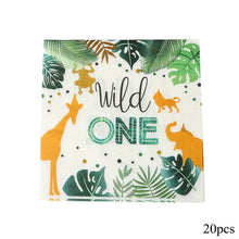 Load image into Gallery viewer, New! Wild One Birthday Party Balloons Jungle Safari Party Forest Decoration Kids First 1st Birthday Safari Jungle Party Supplies
