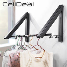 Load image into Gallery viewer, Portable Folding Clothes Hanger Hotel Wall-mounted Bathroom Drying Rack Household Retractable Invisible Clothes Rail Drying Rack
