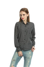 Load image into Gallery viewer, 2020 new women&#39;s casual fashion shirt lapel long sleeve lip printed plaid bottoming shirt chiffon shirt
