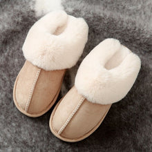 Load image into Gallery viewer, JIANBUDAN Plush warm Home flat slippers Lightweight soft comfortable winter slippers Women&#39;s cotton shoes Indoor plush slippers
