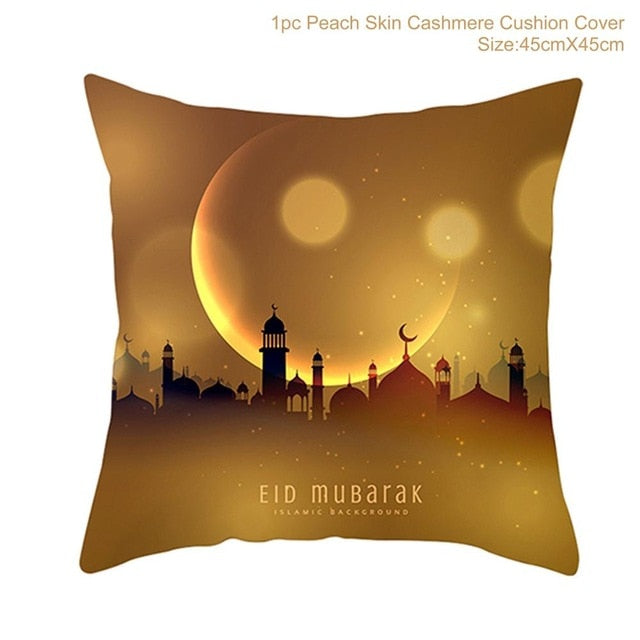 Ramadan MUBARAK Cushion Cover Eid Mubarak Decoration Islamic Muslim Party Favors Islam Gifts Eid Al Adha Ramadan Kareem 45x45cm