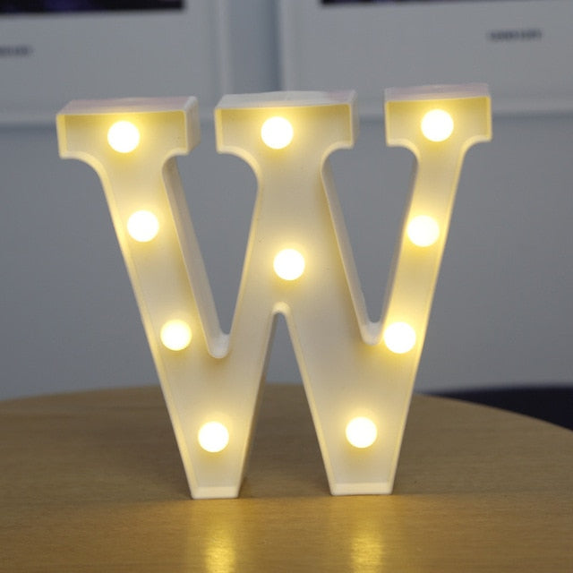 Alphabet Letter LED Lights Luminous Number Lamp Decoration Battery Night Light Party Bedroom Wedding Birthday Christmas Decor