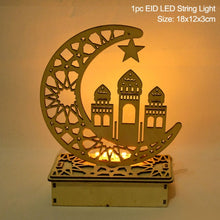 Load image into Gallery viewer, EID Mubarak Wooden Pendant with LED Candles Light Ramadan Decorations For Home Islamic Muslim Party Eid Decor Kareem Ramadan
