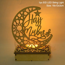 Load image into Gallery viewer, EID Mubarak Wooden Pendant with LED Candles Light Ramadan Decorations For Home Islamic Muslim Party Eid Decor Kareem Ramadan
