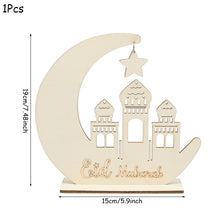 Load image into Gallery viewer, EID Mubarak Wooden Pendant with LED Candles Light Ramadan Decorations For Home Islamic Muslim Party Eid Decor Kareem Ramadan
