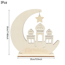 Load image into Gallery viewer, EID Mubarak Wooden Pendant with LED Candles Light Ramadan Decorations For Home Islamic Muslim Party Eid Decor Kareem Ramadan
