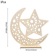 Load image into Gallery viewer, EID Mubarak Wooden Pendant with LED Candles Light Ramadan Decorations For Home Islamic Muslim Party Eid Decor Kareem Ramadan
