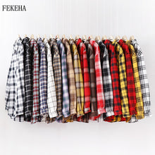 Load image into Gallery viewer, 2021 Fashion Women Plaid Shirt Chic Checked Blouse Long Sleeve Female Casual Print Shirts Loose Cotton Tops Blusas Spring News
