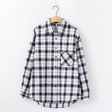 Load image into Gallery viewer, 2021 Fashion Women Plaid Shirt Chic Checked Blouse Long Sleeve Female Casual Print Shirts Loose Cotton Tops Blusas Spring News
