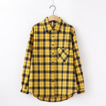 Load image into Gallery viewer, 2021 Fashion Women Plaid Shirt Chic Checked Blouse Long Sleeve Female Casual Print Shirts Loose Cotton Tops Blusas Spring News
