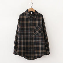 Load image into Gallery viewer, 2021 Fashion Women Plaid Shirt Chic Checked Blouse Long Sleeve Female Casual Print Shirts Loose Cotton Tops Blusas Spring News
