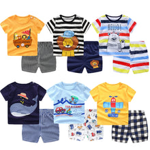 Load image into Gallery viewer, Baby Boy Clothes Outfit Short Sleeve Suit Cotton Girls Boys Summer Clothes Toddler Sets Children Kids T-shirt for 0-3Year
