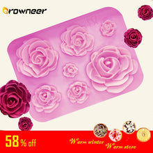 Load image into Gallery viewer, Rose Mold DIY Flower Baking Silicone Cake Decorating Tool Pastry Fondant Sugarcraft Mould Chocolate Biscuits Cookies Kitchen
