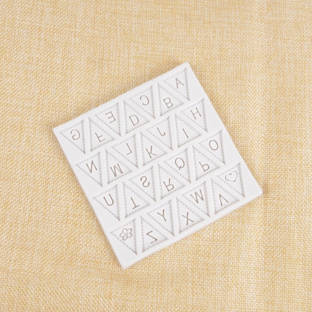 Letters Mold Triangle Alphabet Silicone Baking Mould Cupcake Decorating Tool Fondant Candy Chocolate Gumpaste Nonstick