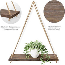 Load image into Gallery viewer, Premium Wood Swing Hanging Rope Wall Mounted Floating Shelves Plant Flower Pot Indoor Outdoor Decoration Simple Design #35#30
