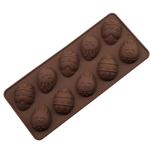 Easter Day Egg Shape Silicone Mold Gummy Animal Fondant Chocolate Candy Mould Cake Baking Decorating Tools Kitchen Bake Tool