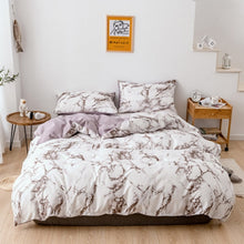 Load image into Gallery viewer, The Bedroom Bedding Is A Comfortable White Marble Pattern Printed Duvet Cover (2/3 Piece Set), Single And Double Super Large
