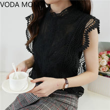 Load image into Gallery viewer, summer sleeveless ruffless women&#39;s shirt blouse for women blusas womens tops and blouses lace sexy shirts ladie&#39;s top plus size
