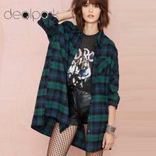 Load image into Gallery viewer, 3XL 4XL 5XL Plus Size Korean Tops Plaid Shirts Women Blouses Tartan Shirt Long Sleeve Baggy Check Blouse Oversized female tunics
