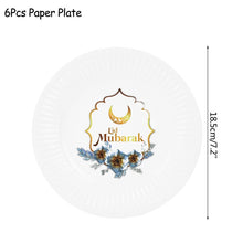 Load image into Gallery viewer, Ramadan Kareem Decoration Eid Mubarak Banner Balloons Disposable Tableware Set Ramadan Mubarak Muslim Islamic Party Decorations
