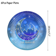 Load image into Gallery viewer, Ramadan Kareem Decoration Eid Mubarak Banner Balloons Disposable Tableware Set Ramadan Mubarak Muslim Islamic Party Decorations
