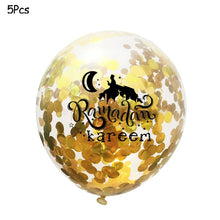 Load image into Gallery viewer, Ramadan Kareem Decoration Eid Mubarak Banner Balloons Disposable Tableware Set Ramadan Mubarak Muslim Islamic Party Decorations
