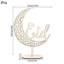 Load image into Gallery viewer, EID Mubarak Wooden Pendant with LED Candles Light Ramadan Decorations For Home Islamic Muslim Party Eid Decor Kareem Ramadan
