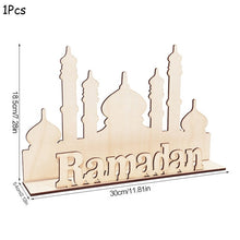 Load image into Gallery viewer, EID Mubarak Wooden Pendant with LED Candles Light Ramadan Decorations For Home Islamic Muslim Party Eid Decor Kareem Ramadan
