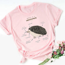 Load image into Gallery viewer, Summer Animal Hedgehog Analysis Print Women T shirt Creative Fashion Pattern Female Short Sleeve Cotton Clothes
