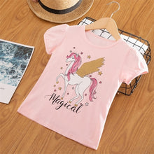 Load image into Gallery viewer, New Brand Girls Animal Print T shirt Unisex Unicornio Tee Clothes Children Cartoon Top For 3 4 5 6 7 8 Years Kids Birthday Wear
