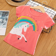 Load image into Gallery viewer, New Brand Girls Animal Print T shirt Unisex Unicornio Tee Clothes Children Cartoon Top For 3 4 5 6 7 8 Years Kids Birthday Wear
