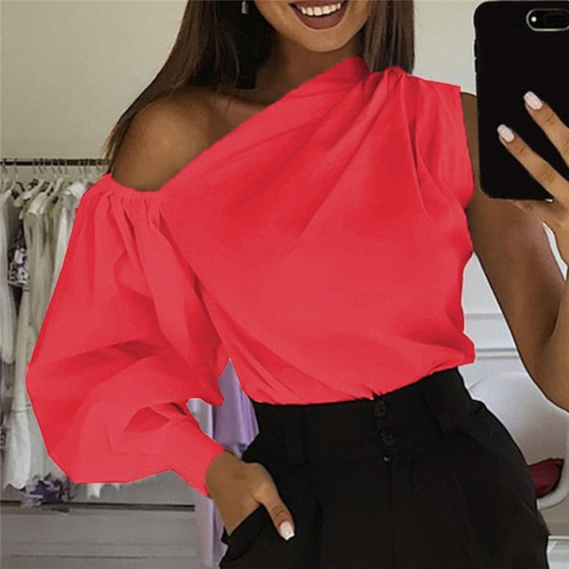 Sexy Off Shoulder Women Office Shirts Celmia Fashion Long Sleeve Blouse Casual Loose Tops Lady Elegant Blusas Plus Size Femme