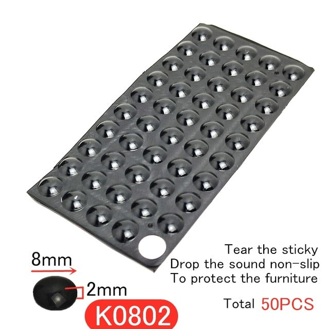 Black Self-adhesive Damper Furniture Door Stopper Durable Collision Cushion Prevent Noisy Bumper Silicone Pads