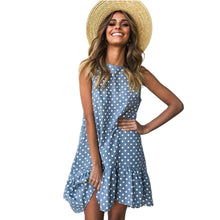 Load image into Gallery viewer, Summer Dress 2021 Women Ruffle Spring  Street Sexy Casual Slim Thin Beach Party O Neck Mini Polka Dot Dress Vestidos De Fiesta
