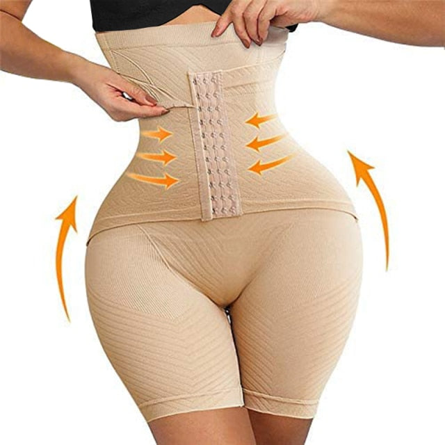 Twinso 5XL Push Up Butt Lifter Slim Body Shaper Firm Tummy Control Panties with Hooks Shapewear High Waist Trainer Thigh Slimmer