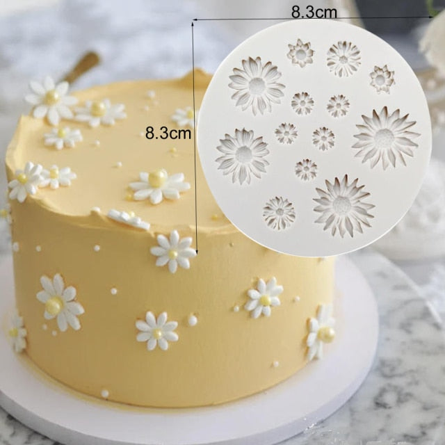 Mini Daisy Silicone Mold Fondant Cake Decorating Tool Sugarcraft Chocolate Moulds Gumpaste Baking Cupcake Molds Bakeware M2597