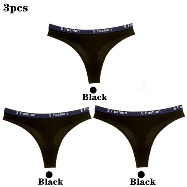 3pcs/lot Panties for Women Vogue Thong Underwear Sexy Cotton Breathable Girls Lingerie Female Briefs Seamless Woman Underpants