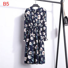 Load image into Gallery viewer, 2021 Winter Dress Women Long Sleeve Vintage Dress Chiffon Shirt Vestidos For Ladies Casual Floral Midi Autumn Dresses Polka Dot
