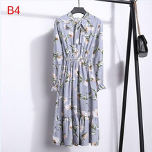 Load image into Gallery viewer, 2021 Winter Dress Women Long Sleeve Vintage Dress Chiffon Shirt Vestidos For Ladies Casual Floral Midi Autumn Dresses Polka Dot
