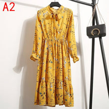 Load image into Gallery viewer, 2021 Winter Dress Women Long Sleeve Vintage Dress Chiffon Shirt Vestidos For Ladies Casual Floral Midi Autumn Dresses Polka Dot
