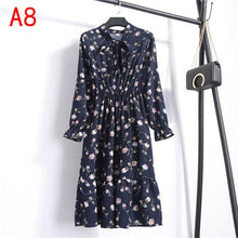 Load image into Gallery viewer, 2021 Winter Dress Women Long Sleeve Vintage Dress Chiffon Shirt Vestidos For Ladies Casual Floral Midi Autumn Dresses Polka Dot
