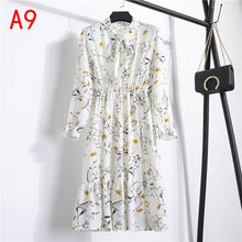 Load image into Gallery viewer, 2021 Winter Dress Women Long Sleeve Vintage Dress Chiffon Shirt Vestidos For Ladies Casual Floral Midi Autumn Dresses Polka Dot
