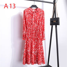 Load image into Gallery viewer, 2021 Winter Dress Women Long Sleeve Vintage Dress Chiffon Shirt Vestidos For Ladies Casual Floral Midi Autumn Dresses Polka Dot
