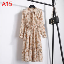 Load image into Gallery viewer, 2021 Winter Dress Women Long Sleeve Vintage Dress Chiffon Shirt Vestidos For Ladies Casual Floral Midi Autumn Dresses Polka Dot
